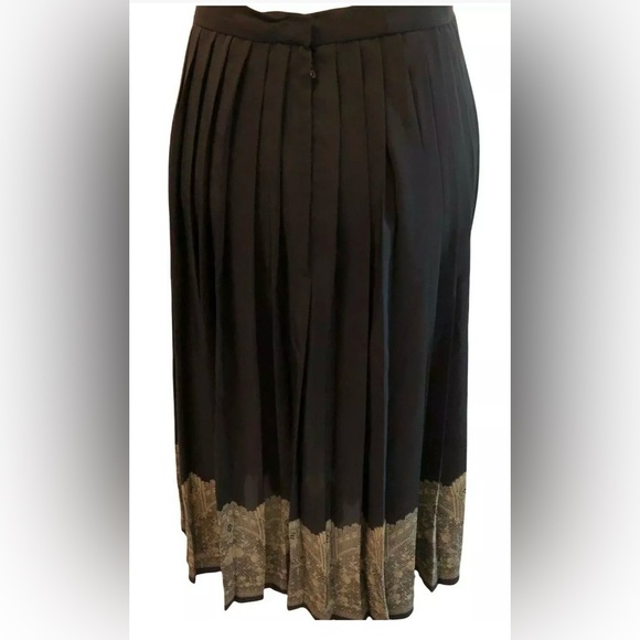 Vintage Valentino Boutique Black Long Sleeve Blouse And Skirt Set Pleated Size 8 - Picture 3 of 11